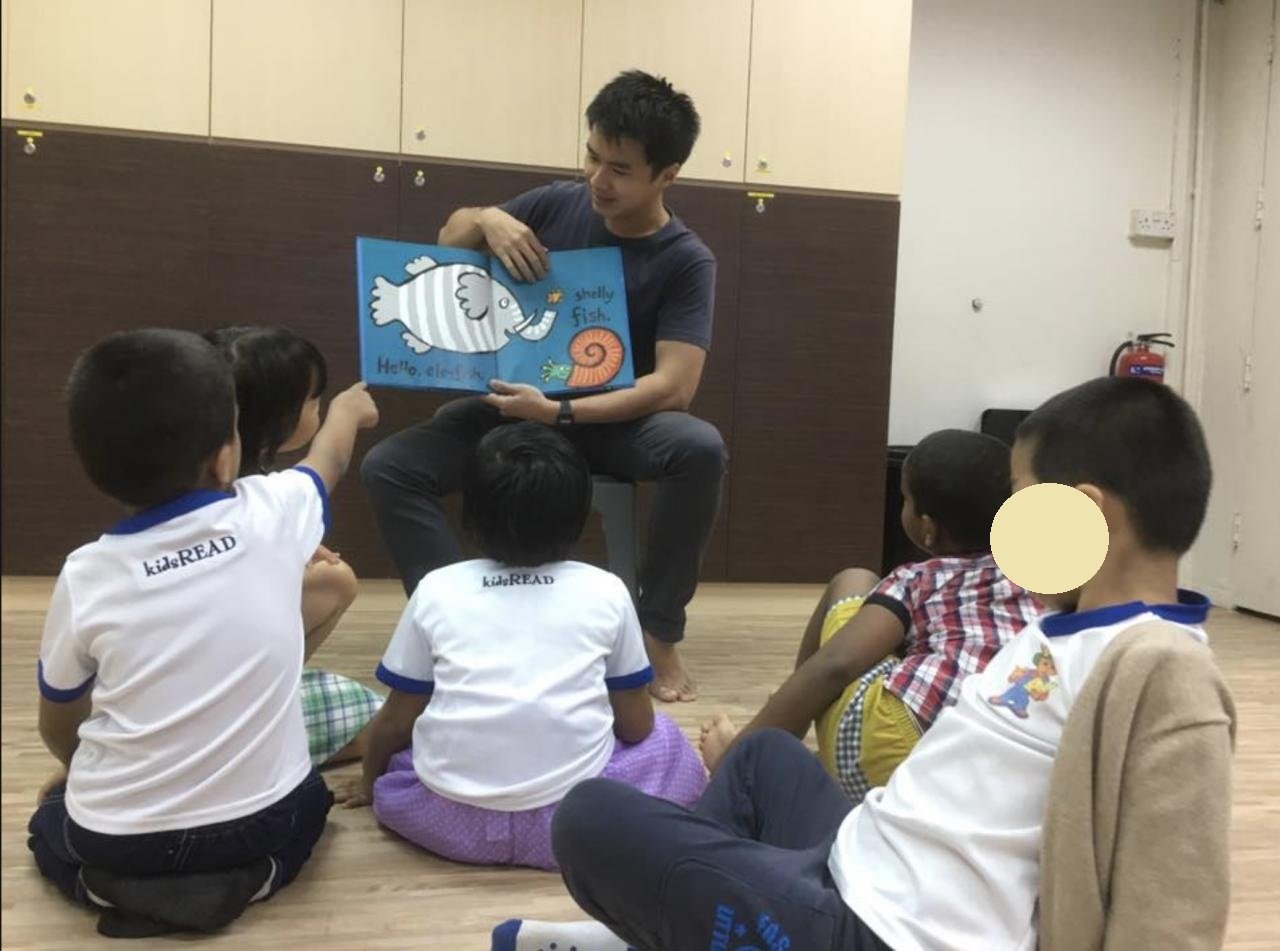 Mr Wei Kiat with kids